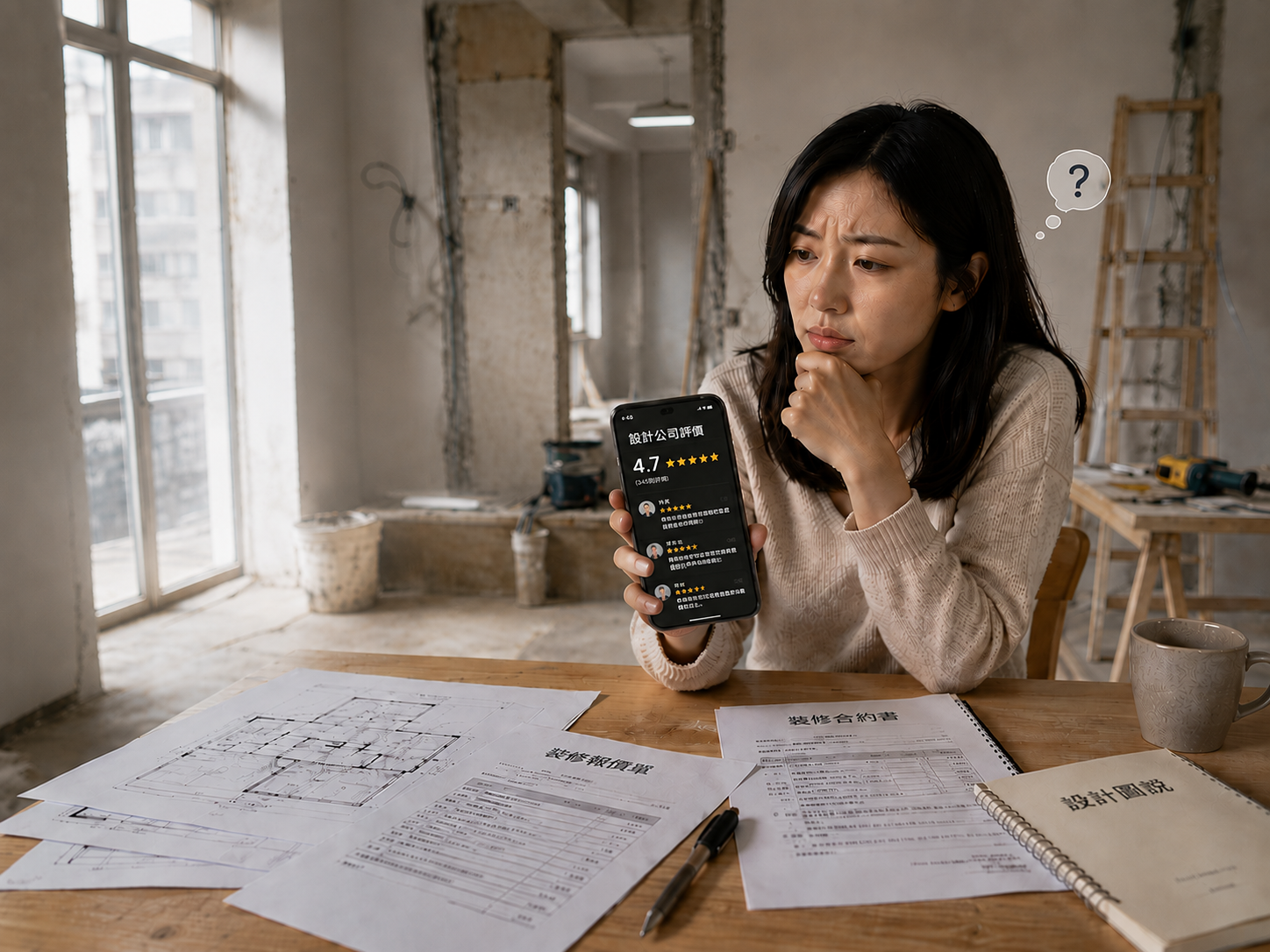 有口碑的設計師或統包，仍可能因合約、工法、施工範圍或責任不清而產生裝修爭議，屋主查看網路評價並檢視報價單與設計圖。